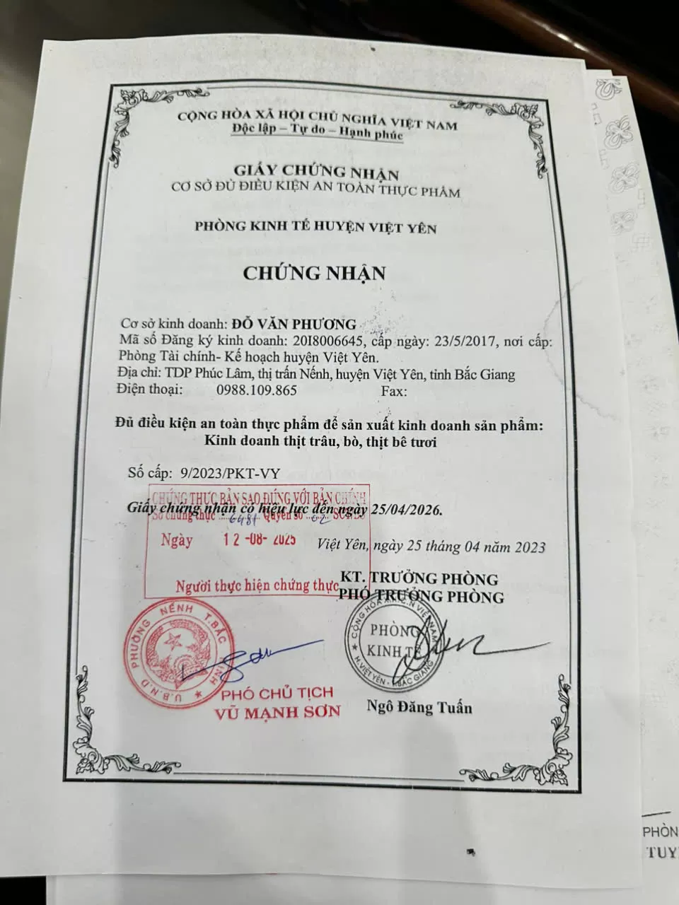 Giấy chứng nhận 4