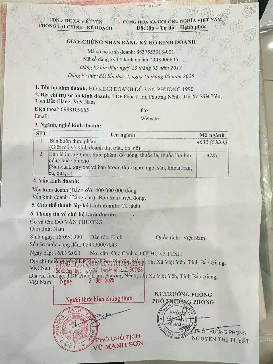 Giấy chứng nhận 3