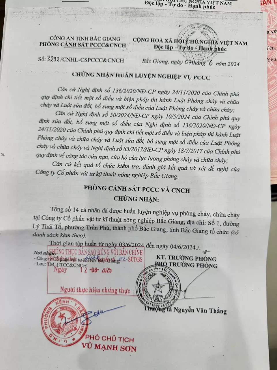 Giấy chứng nhận 2